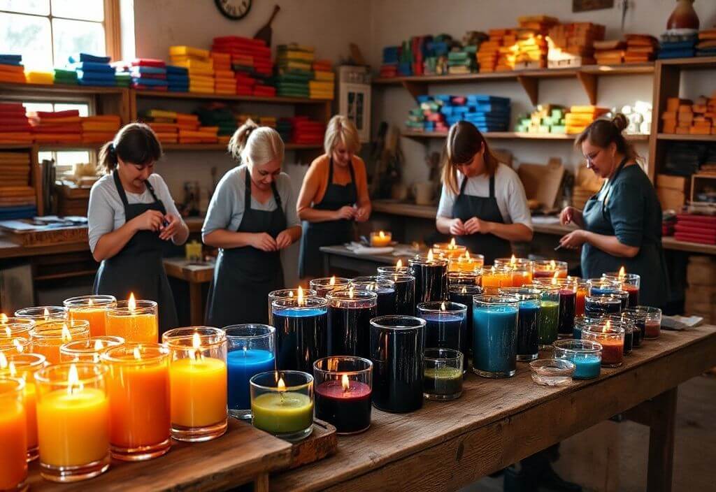 Candle workshop in progress