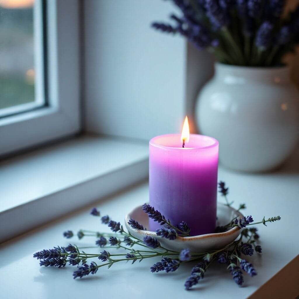 Lavender aromatic candle